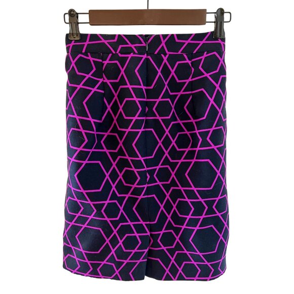 *HP!!* - J. Crew - No. 2 Pencil Skirt Italian Wool - Navy/Pink-Purple Geo - 0P - Picture 2 of 5
